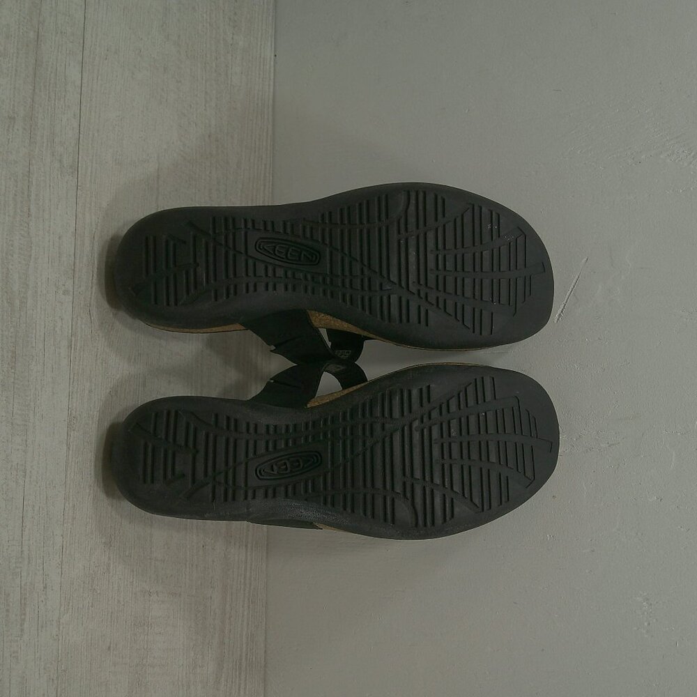 Keen Ana Cortez Leather Relaxed Casual Comfort Flip Flop Sandal Black Size 10 - Picture 13 of 13